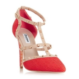 Debenhams  Dune - Orange leather Daenerys high stiletto heel court sh