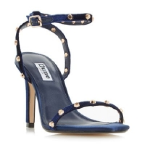 Dune - Navy Macintosh studded strap stiletto sandals