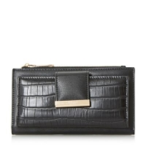 Debenhams  Dune - Black Kira metal trim croc purse