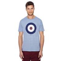 Debenhams  Ben Sherman - Dark blue striped target print t-shirt