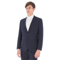 Debenhams  Ben Sherman - Navy blue gingham wool blend slim fit suit jac