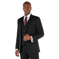 Debenhams  Racing Green - Plain black twill tailored fit 2 button suit 