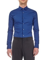 Debenhams  Burton - Cobalt skinny fit sateen shirt
