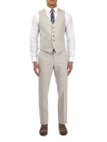 Debenhams  Burton - Beige textured slim fit waistcoat