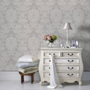 Superfresco Easy - Grey Venetian Damask Paste The Wall Wallp