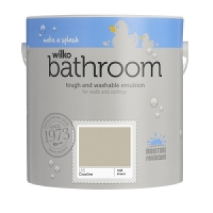 Wilko Bathroom Mid Sheen Emulsion Paint Coastline 2.5L £12.00