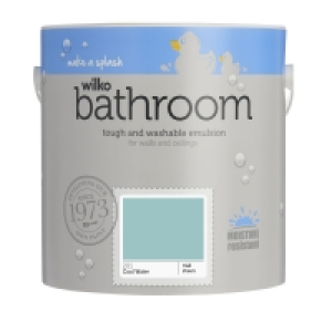 Wilko Bathroom Mid Sheen Emulsion Paint Cool Water 2.5L £12.00