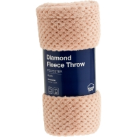 BigW  House & Home Diamond Fleece Throw - Blush