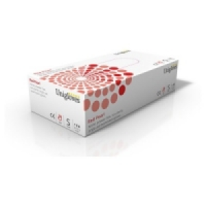 Red Nitrile PF Gloves Lrg