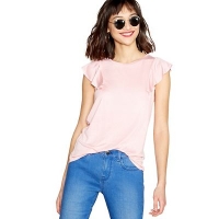 Debenhams  Red Herring - Pale pink ruffle shoulder t-shirt