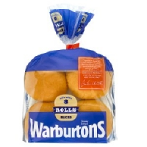 Warburtons 8 Soft White Rolls Sliced £1.00