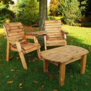 Twin Angled Companion Dining Scandinavian Redwood Garden Set £254.95