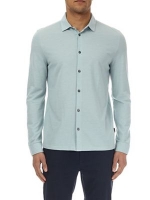 Debenhams  Burton - Mint two tone long sleeve pique shirt