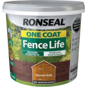 Ronseal One Coat Fence Life - Harvest Gold 5L &pound;5.00