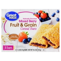 Walmart  Great Value Fruit & Grain Cereal Bars, Mixed Berry, 10.4 oz,