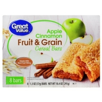 Walmart  Great Value Fruit & Grain Cereal Bars, Apple Cinnamon, 10.4 