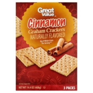 Great Value Graham Crackers, Cinnamon, 3 Count, 14.4 oz