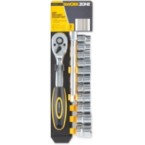 Workzone 3/8 Inch Ratchet Socket Set &pound;12.99