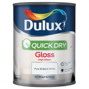 Dulux Quick Dry Gloss Paint - Pure Brilliant White 750ml &pound;16.00