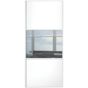 Wickes Sliding Wardrobe Door Wideline White Panel & Mirror - &pound;149.00