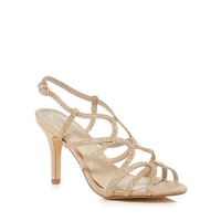 Debenhams  Debut - Gold Dais mid stiletto heel wide fit sandals