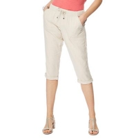 Debenhams  The Collection - Natural linen cropped trousers