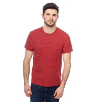 Debenhams  Red Herring - Red San Fran embossed slogan t-shirt
