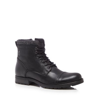 Debenhams  Jack & Jones - Black leather Marly lace up boots