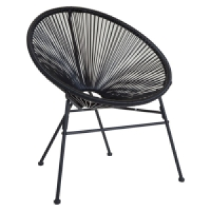 Retro Rattan Lounge Conservatory Garden Patio Chair - Black £69.99