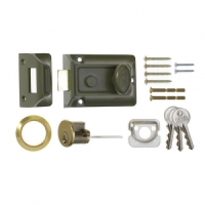 ERA Traditional Door Lock - Green & Brass 60mm &pound;9.99