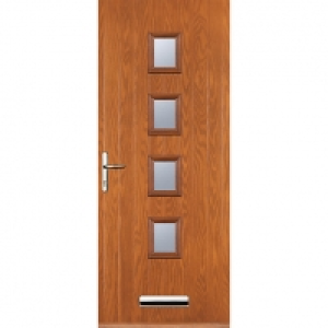 Euramax 4 Square Oak Right Hand Composite Door 840mm x 2100m &pound;729.99
