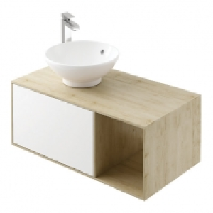 Wickes Eli Oak & White Matt Wall Hung Wall Unit - 900 mm &pound;499.00