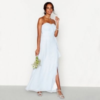 Debenhams  Debut - Light blue chiffon Sara strapless bridesmaid dress