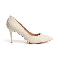 Debenhams  Phase Eight - Cream ceri embroidered lace point court shoes