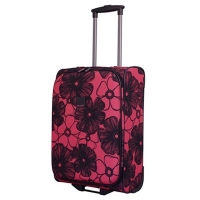 Debenhams  Tripp - Rose pink Outline Pansy 2 wheel cabin suitcase