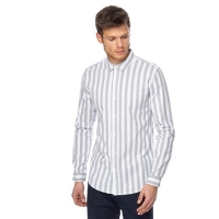 Debenhams  Red Herring - Grey wide stripe slim fit Oxford shirt