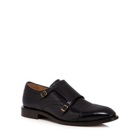 Debenhams  H By Hudson - Black leather Baldwin monk strap shoes