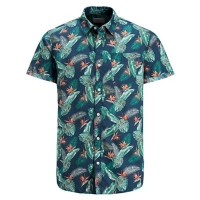 Debenhams  Jack & Jones - Navy patterned Paka short sleeved shirt