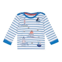Debenhams  J by Jasper Conran - Baby boys blue stripe boat applique t-