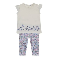 Debenhams  Mantaray - Baby girls white top and floral print leggings s