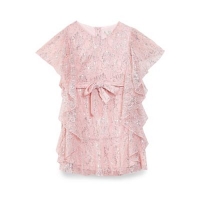 Debenhams  Yumi Girl - Girls light pink rose patterned metallic Amrie