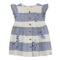 Debenhams  Mantaray - Baby girls white and blue floral embroidered dre