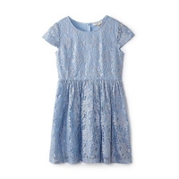 Debenhams  Yumi Girl - Girl blue floral lace Babette skater dress