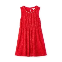 Debenhams  Yumi Girl - Girl red lace spotted skater dress