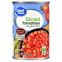 Walmart  Great Value Diced Tomatoes With Green Chilies, 10 Oz
