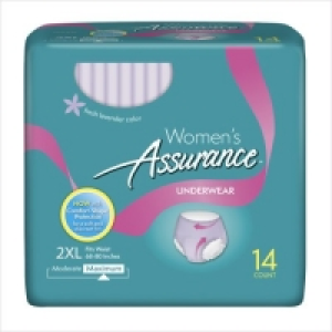 Assurance Incontinence Underwear for Women, Maximum, 2XL, 14