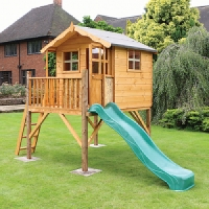 Mercia Timber Poppy Playhouse with Tower & Slide - 12 x 5 ft &pound;611.99