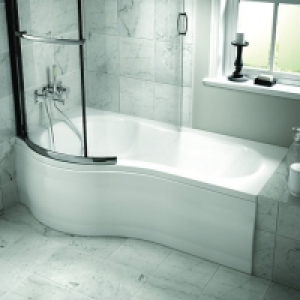 Wickes Misa Compact P Shaped Left Hand Shower Bath - 1500mm &pound;90.00