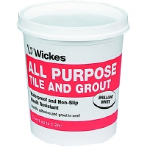 Wickes All Purpose Wall Tile Adhesive & Grout White 1L £8.99