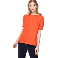 Debenhams  The Collection - Orange ruched sleeve top